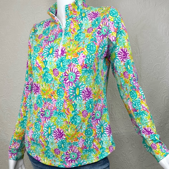 IBKÜL Lilli Mock Neck Long Sleeve UPF 50+ Cooling Quarter Zip Sun Shirt - Picture 4 of 16